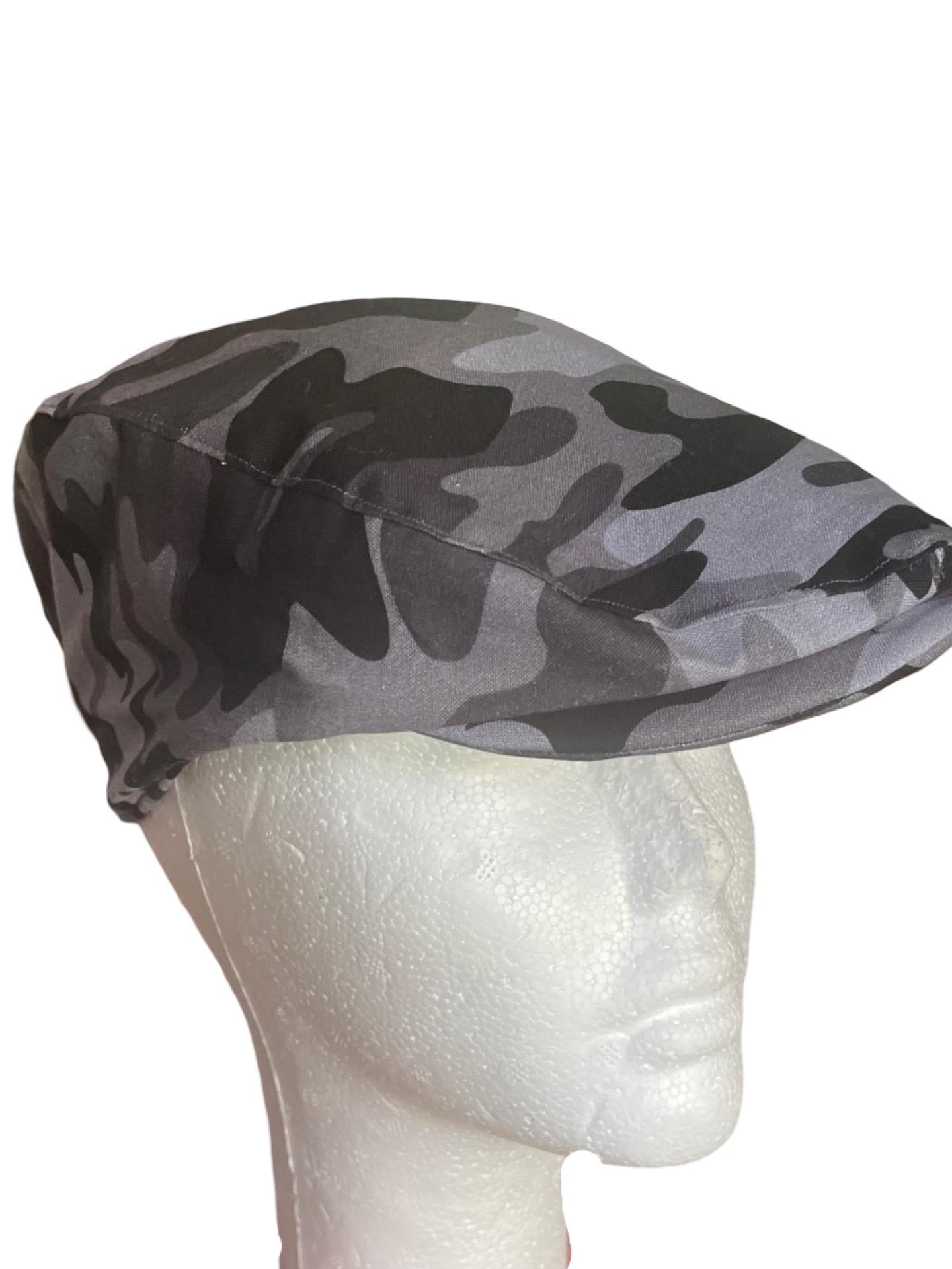 Camo Flat Cap, Camo Wedding Hat, Camo Newsboy Hat, Camouflage Mans Hat, Gray Brown Camo Ring Bearer Hat, Boy Camo Ivy Hat, Camo Jeff Hat
