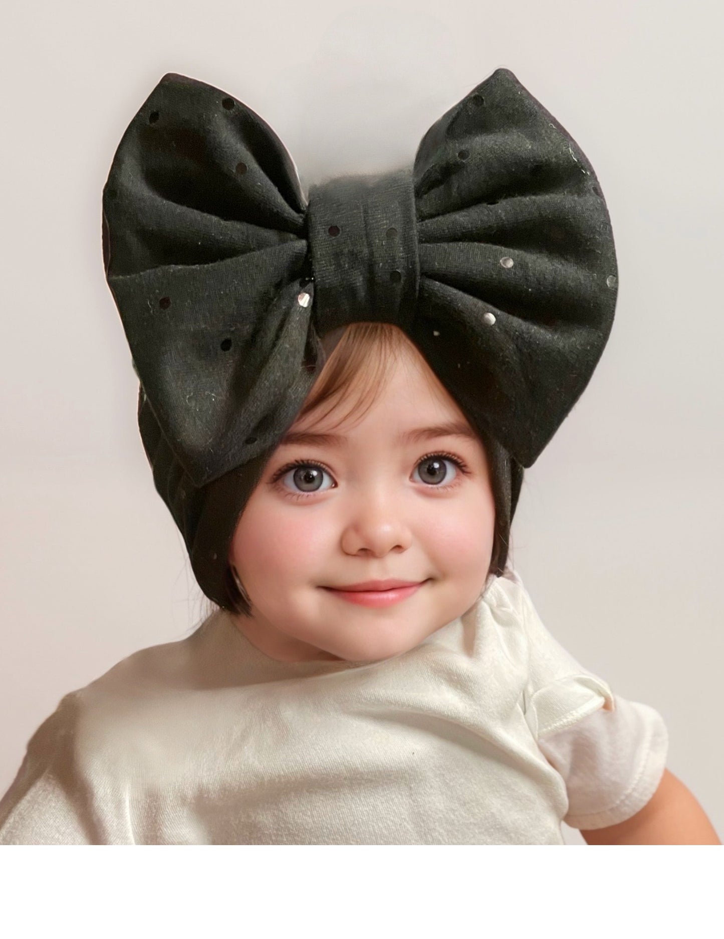 Black sparkle turban hat