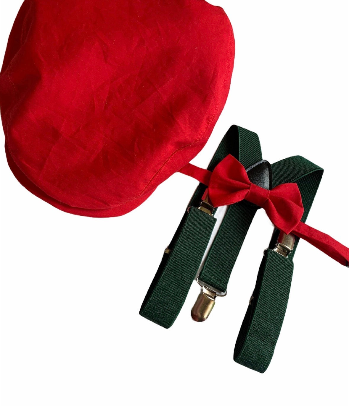 Red Flat Cap, Red Newsboy Hat, Birthday Boy Red Hat, Man Red Flat Cap Hat Gift, Christmas bow tie, red cap and bow tie, christams hat bow tie
