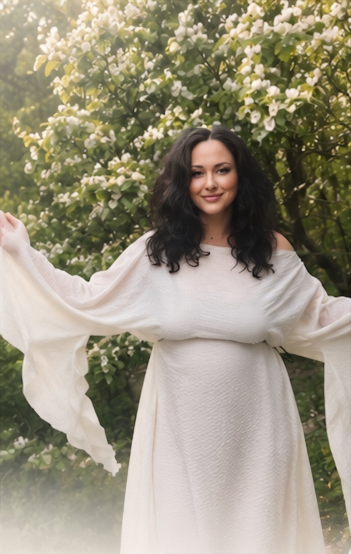 Ethereal goddess dress | bohemian butterfly sleeve maxi dress | bright oversize flowy goddess dress | long off shoulder dress | boho