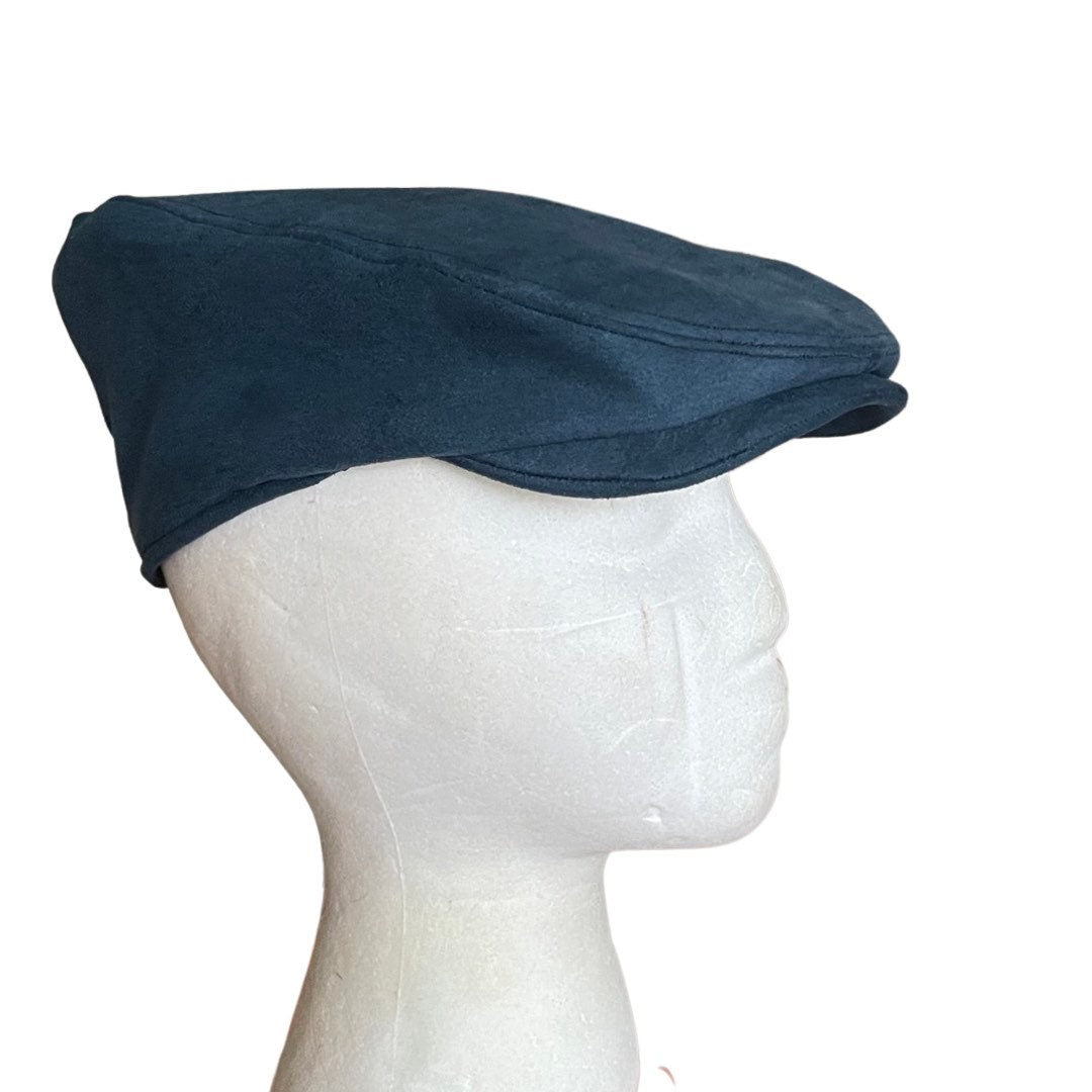 Suede Boys Flat Cap Hat Navy Blue Linen - Kids Peaky Blinders Cap - Baby Gatsby Hat - Toddler Newsboy Hat