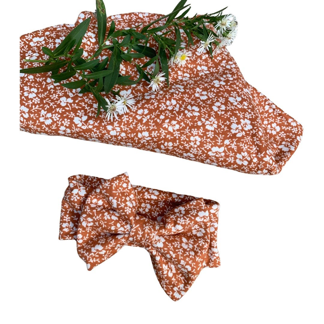 Swaddle Set - Floral Girls Swaddle & Hat (Bow or Newborn beanie)