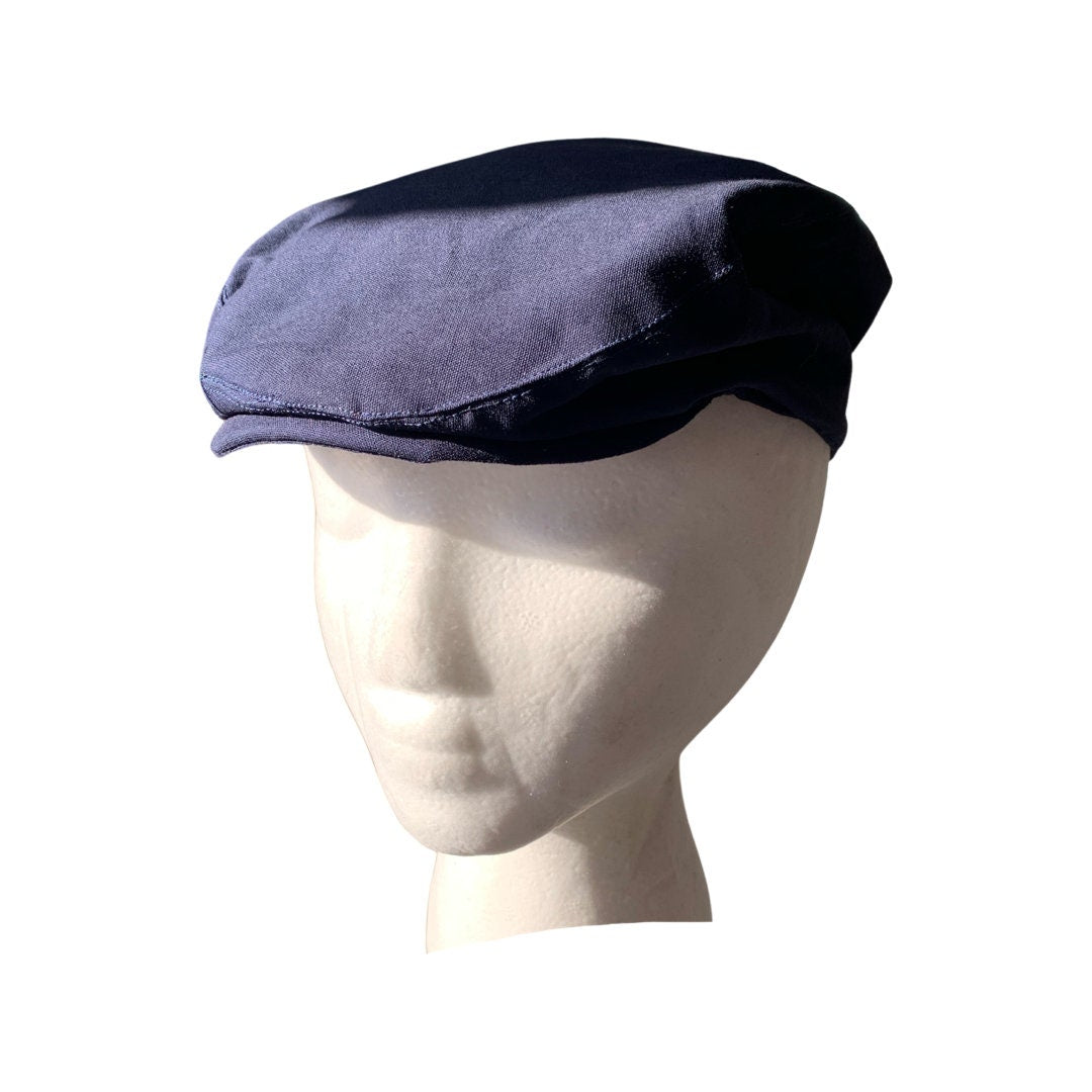 Boys Flat Cap Hat Navy Blue Linen - Kids Peaky Blinders Cap - Baby Gatsby Hat - Toddler Newsboy Hat
