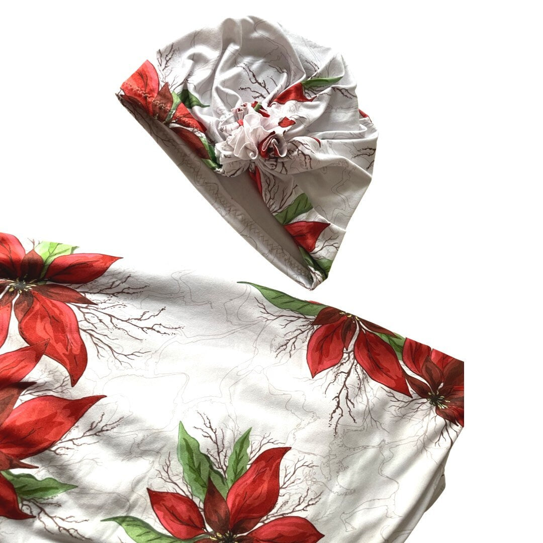 Christmas Swaddle Blanket / Christmas Swaddle Set / poinsettia Swaddling Blanket / newborn Christmas gift
