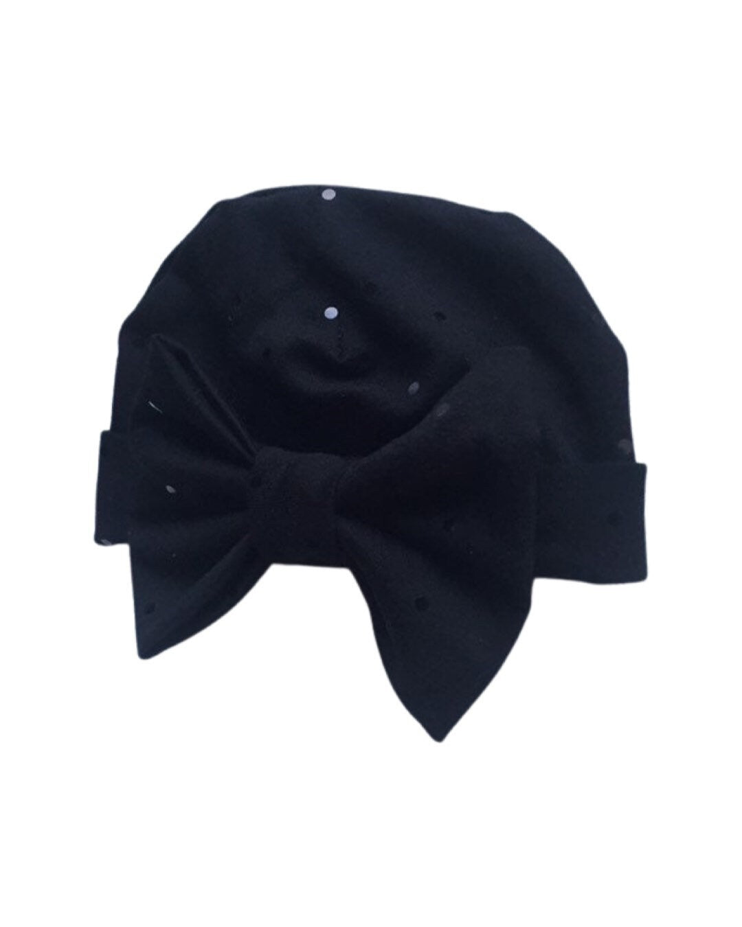 Black Bow Newborn Hospital Hat – Baby Girl Headwrap, Soft Newborn Hat, Baby Shower Gift