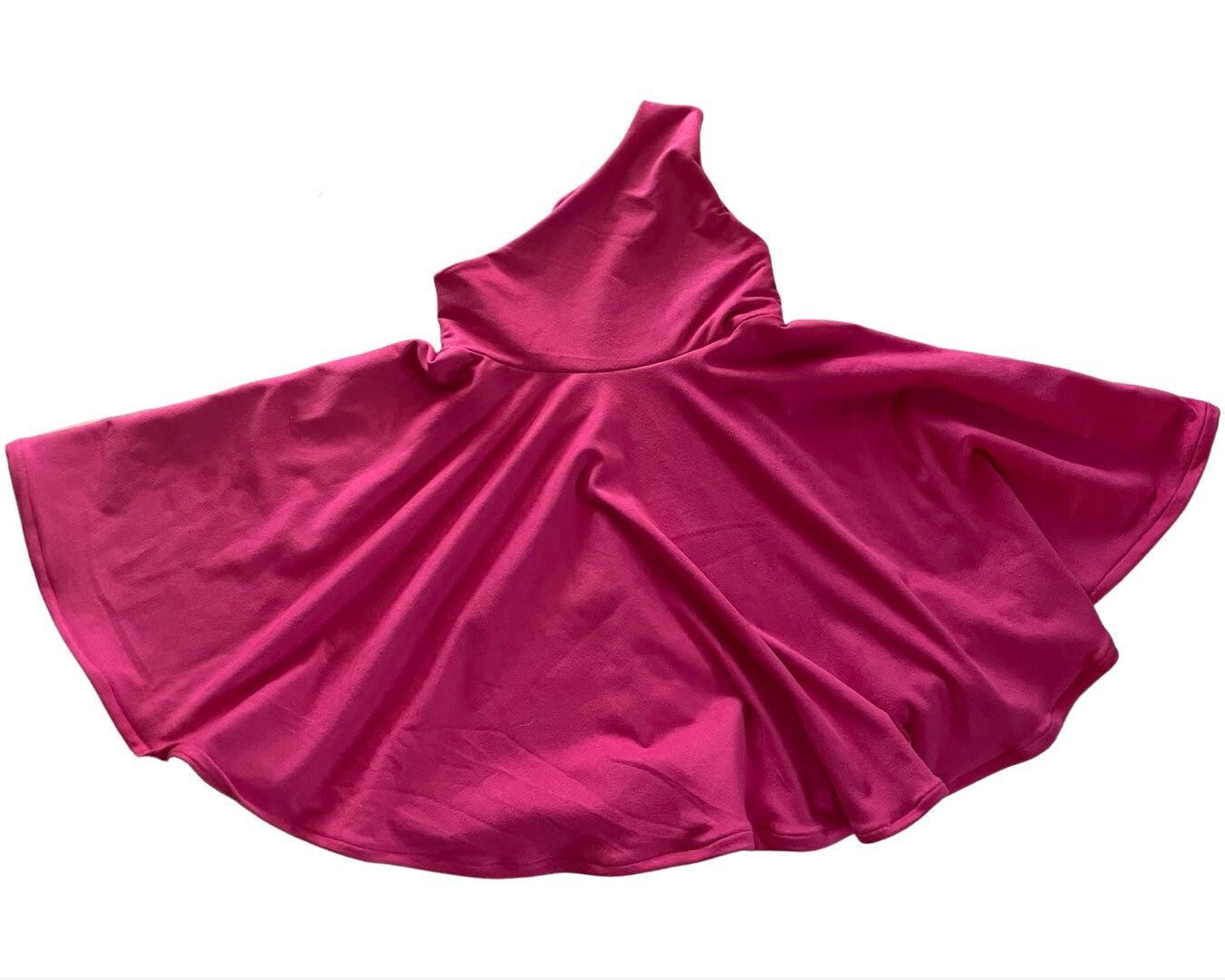 Hot Pink Girl Dress, one shoulder, Pink photoshoot Dress, Pink Baby Dress,Pink Suade Dress, Pink Princess Birthday Dress,Pageant girl dress