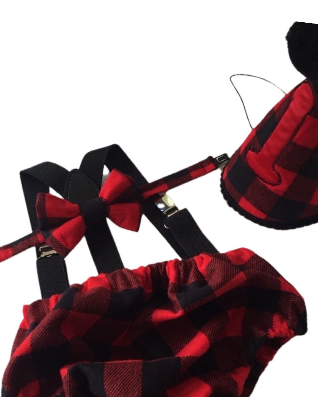 Cake Smash Outfit Boy Girl Buffalo Plaid Set or Buy the Piece Diaper Cover Bow Tie Suspenders Boys First 1st Birthday Lumberjack Photoshoot