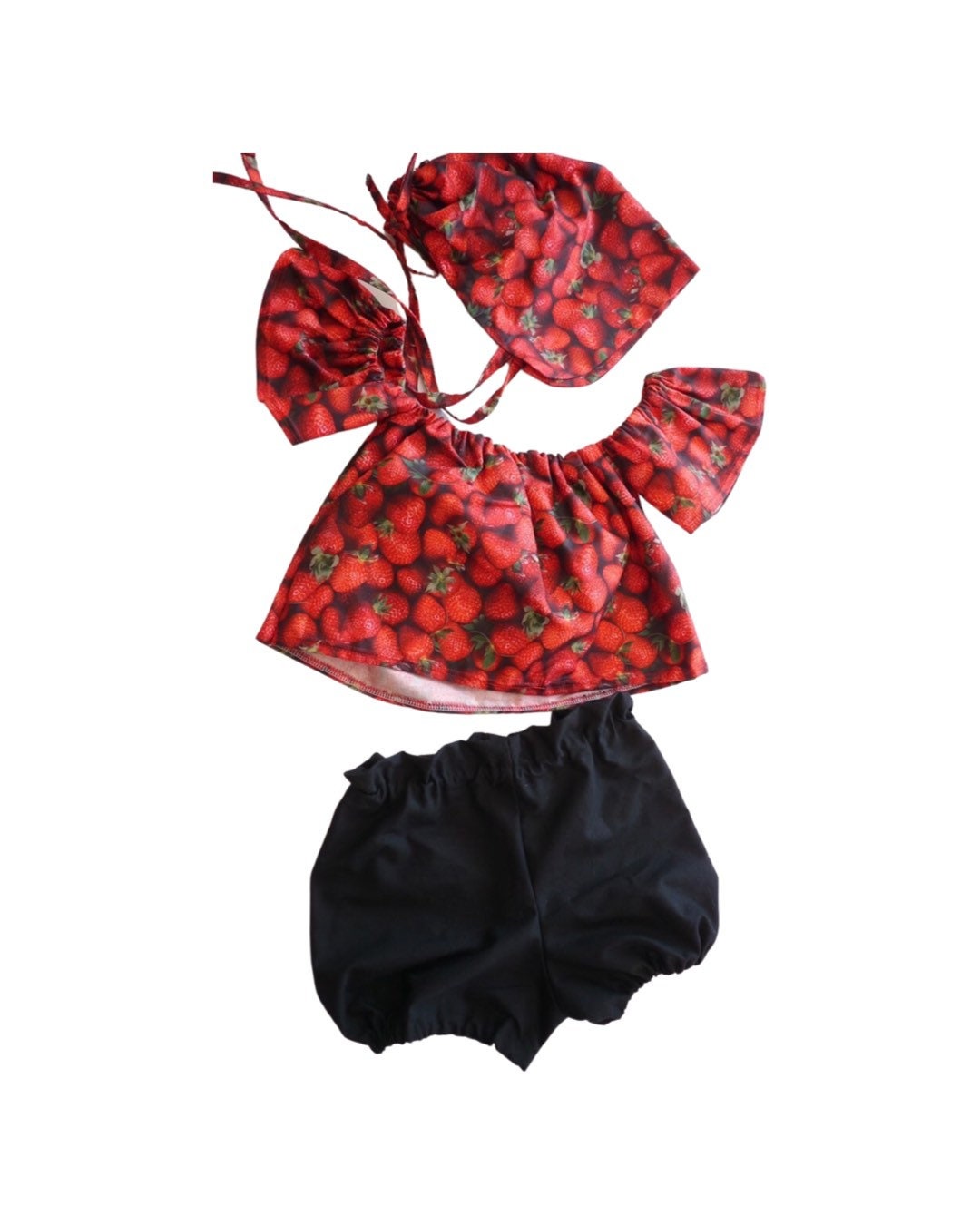 Baby Girl Set, Baby girl clothes, Baby outfit, baby sunsuit, Photography prop, Strawberry, Red, Birthday outfit,baby shower gift,summer baby