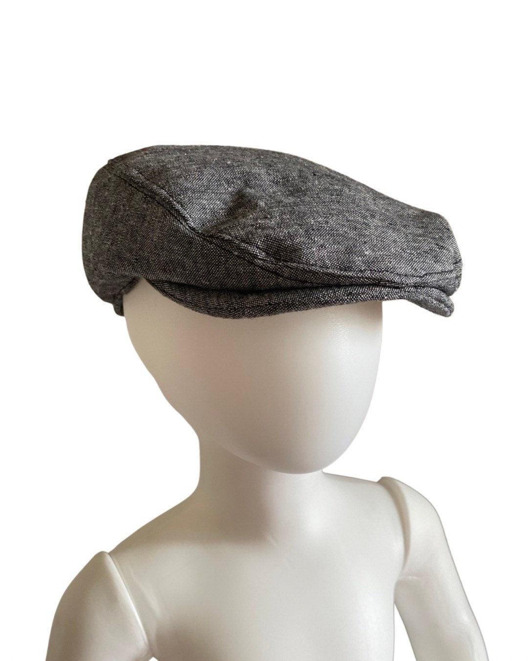 Black denim Cotton Flat Cap, Mens Summer Hat, Irish Cap, Golf Cap, Fathers Days Gift