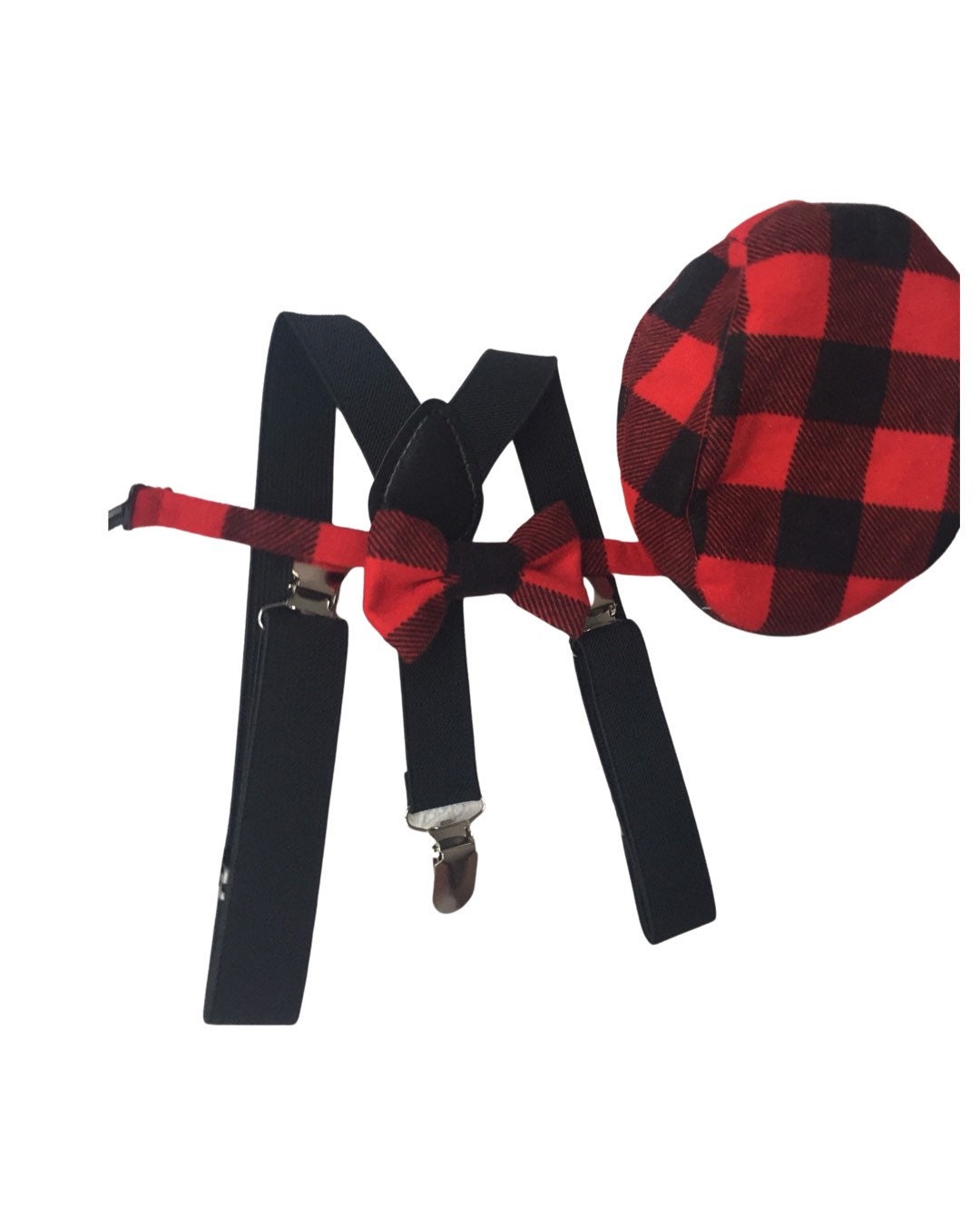 Cake Smash Outfit Boy Girl Buffalo Plaid Set or Buy the Piece Diaper Cover Bow Tie Suspenders Boys First 1st Birthday Lumberjack Photoshoot