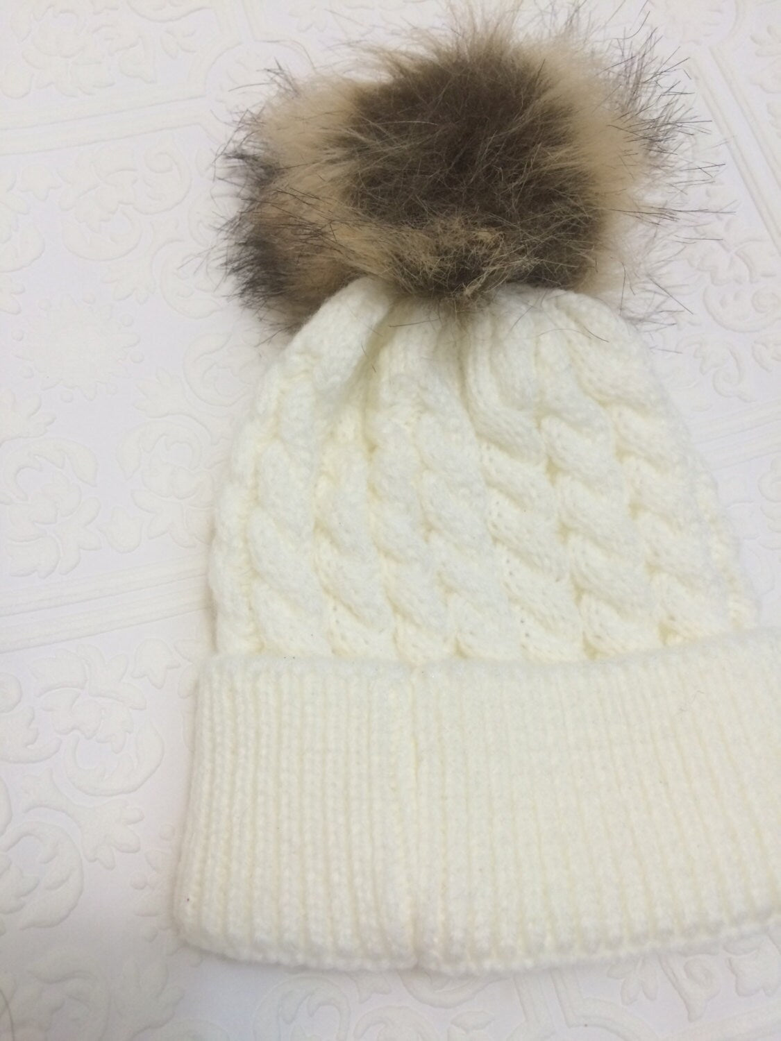 Baby hat, Christmas baby hat, crochet baby hat, white baby hat, baby pompom hat, slouchy hat, winter baby hat, soft baby hat