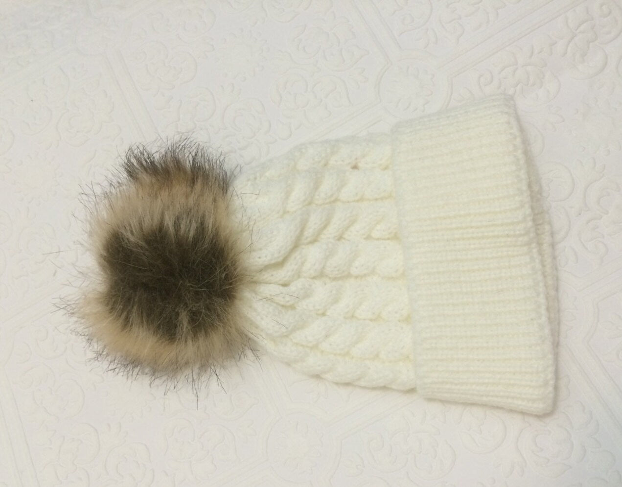 Baby hat, Christmas baby hat, crochet baby hat, white baby hat, baby pompom hat, slouchy hat, winter baby hat, soft baby hat