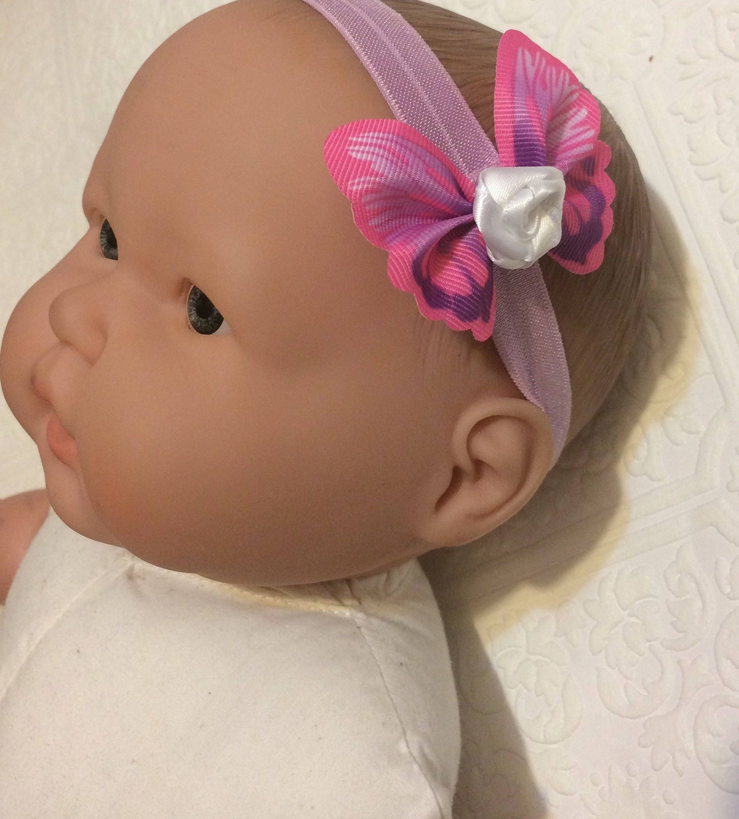 butterfly,butterfly headband, baby headband, baby butterfly headband, purple butterfly headband, photography prop, baby prop, rose headband