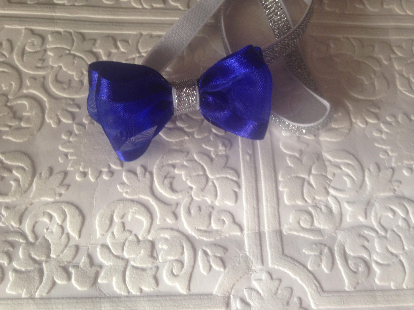 Blue bow headband, baby bow headband, sparkling bow headband, blue headband, blue baby headband, baby bow headband, Christmas headband