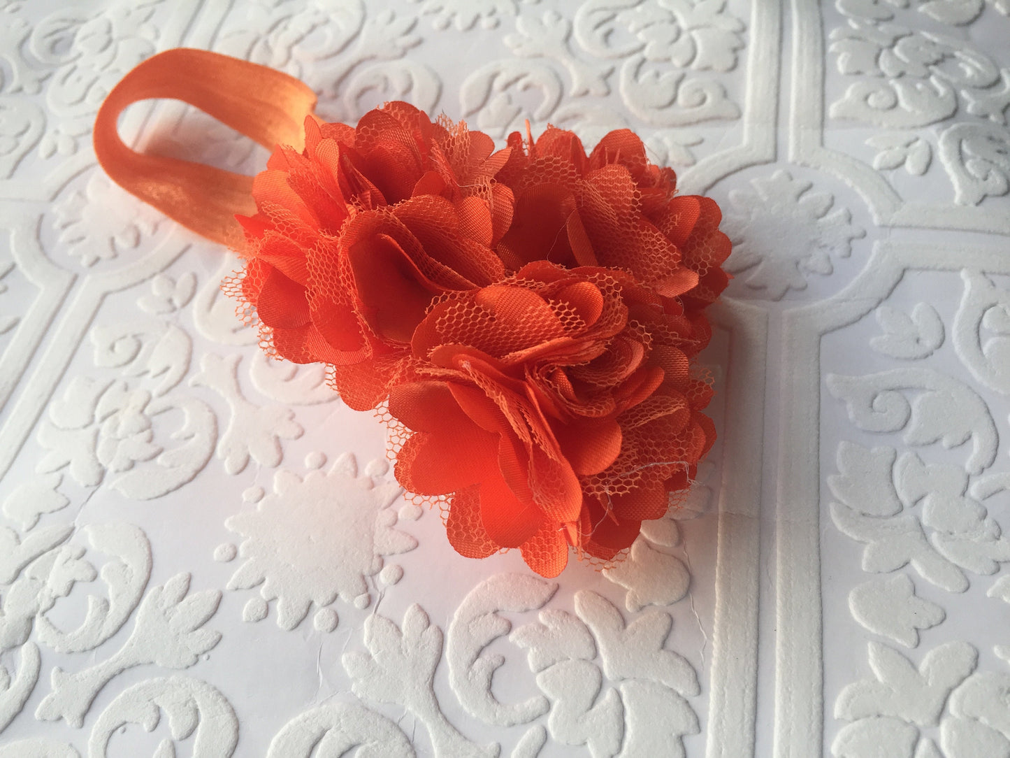 Orange baby headband, Halloween baby headband, pumpkin headband, pumpkin baby headband, orange headband, crepe headband, Halloween baby