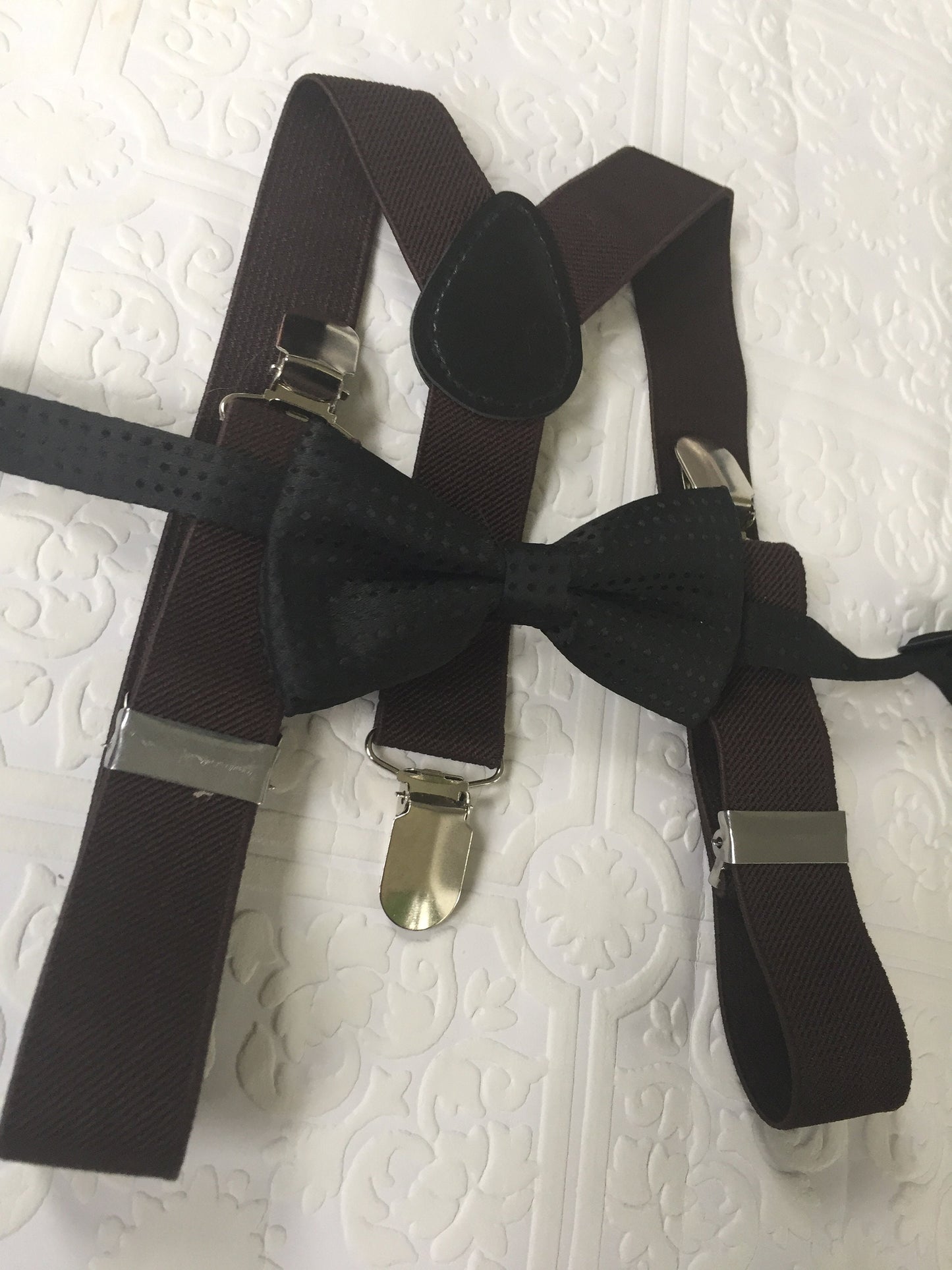 Black Y-Back Suspender and black bow tie set Kids Photoprop Wedding Accessories Boys, suspenders and bow tie, bow tie and suspenders, black