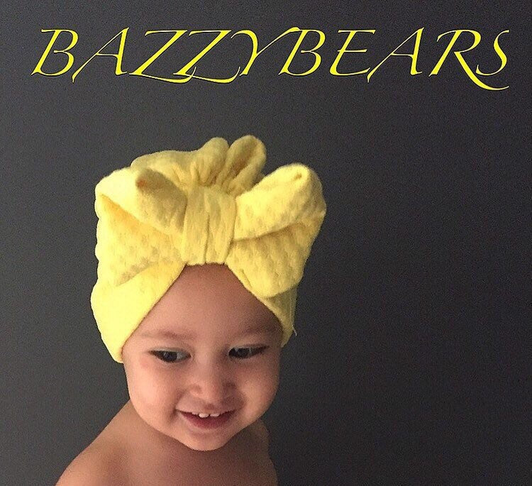 Infant Turban /baby turban / baby girl turban hat/ knot turban/ knotted hat/ knotted Turban/ newborn turban hat/ yellow turban - yellow hat