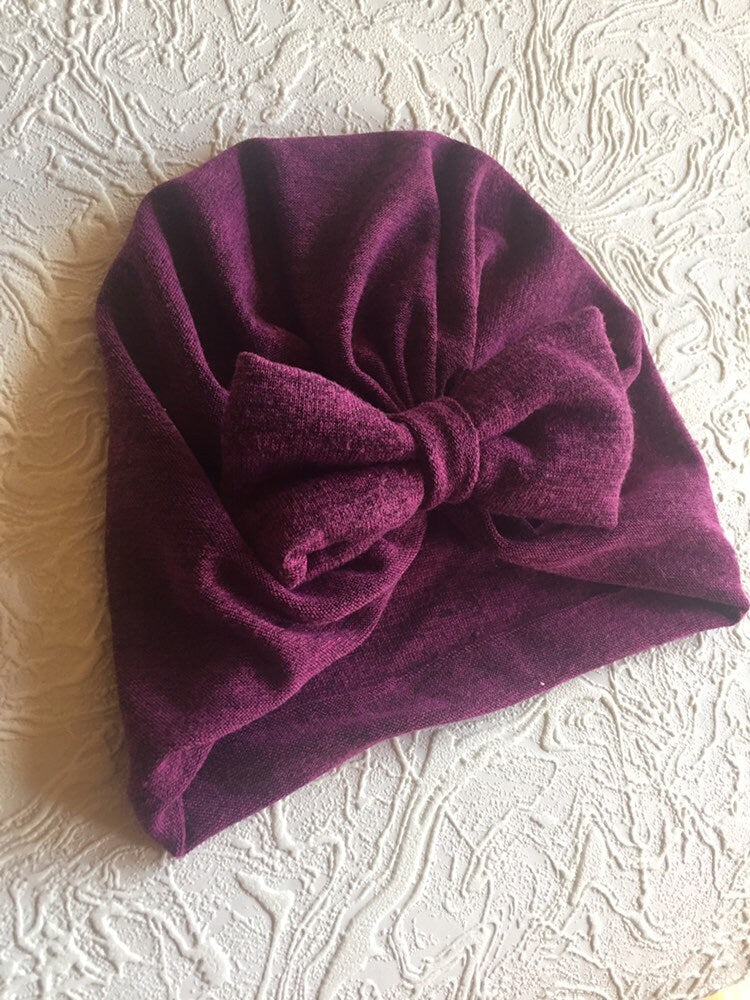 Turban hat, Baby Hat, Baby Girl Bow, Hair Bow, Turban For Tots, Newborn Bow, Baby Shower Gift, Autumn Bows, Turban Knot, Toddler Hat