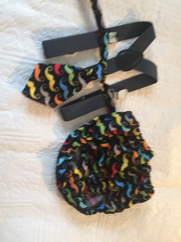 Diaper Cover and Tie Set Birthday Cake Smash Newborn Photo Prop Baby Boy Little Man Colorful Mustaches Black Yellow Orange Green Red Blue