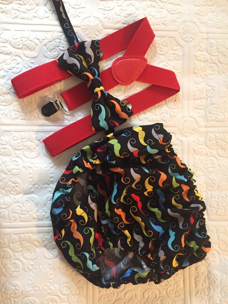 Little man 1st birthday outfit, 1st birthday cake smash outfit, mustache cake smash outfit, mustache tie and diaper cover, boy cake smash