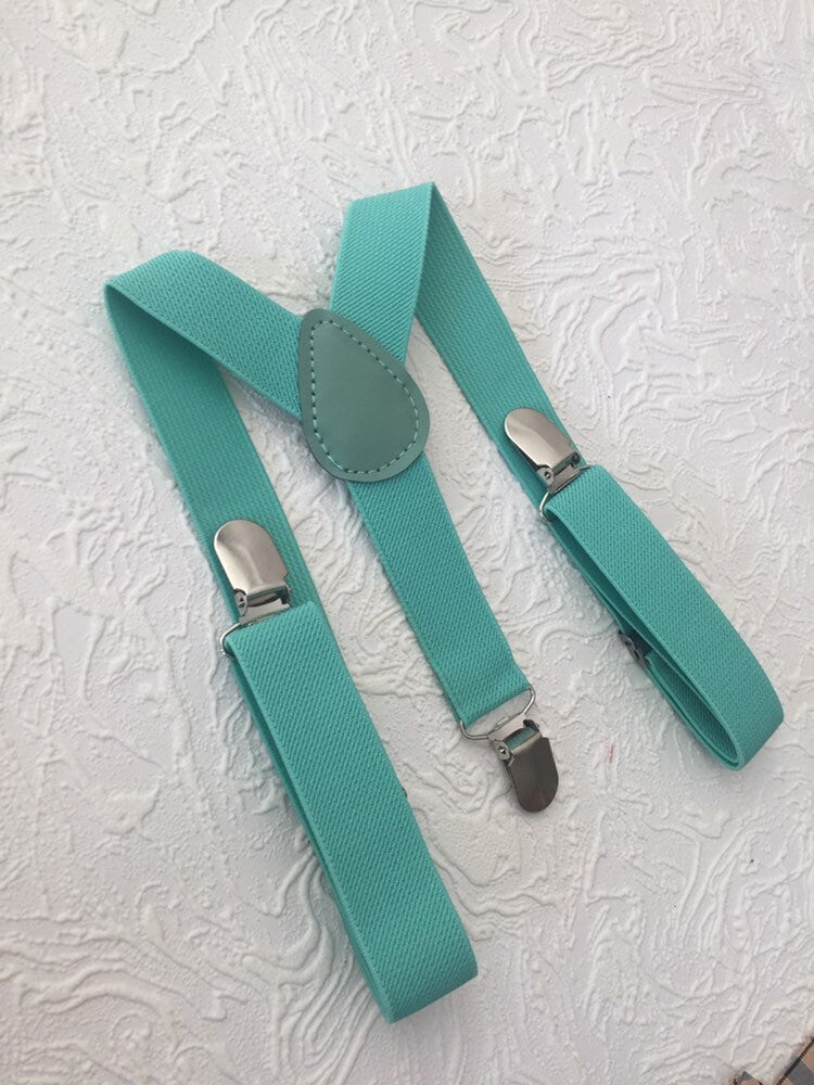 Mint suspenders, ring bearer outfit, mint wedding, mint braces, mint green suspenders, mint boys suspenders, mint toddler suspenders