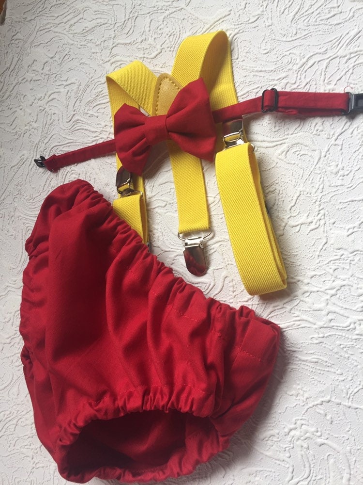 3 Piece Red Cake Smash Outfit - 1st Birthday Set