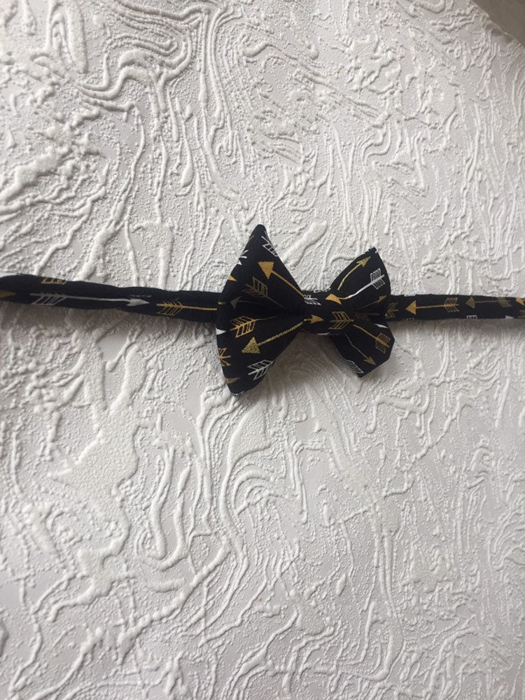 Arrow Bow Tie, Black and gold Bow, Kids Bow Tie, Bowtie, silver bow tie, Mens Bow Tie, Toddler Bow Tie, wild one bow tie