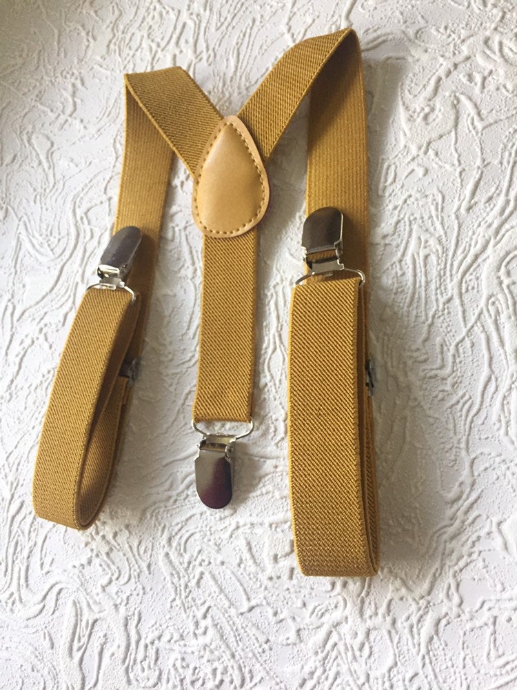 Gold Suspenders, Yellow Suspenders, Men's Suspenders, Yellow Braces, Toddler Suspenders, Ring Bearer Braces, Cake Smash Outfit, Mustard
