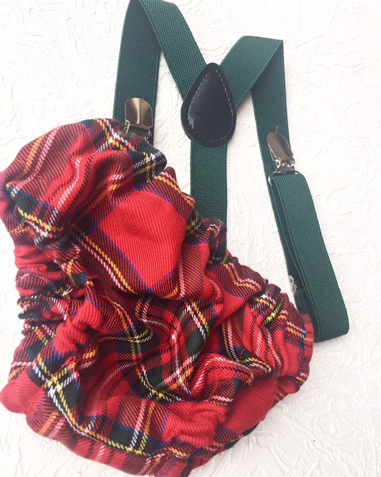 Cake Smash Outfit Boy Girl Buffalo Plaid Set or Buy the Piece Diaper Cover Bow Tie Suspenders Boys First 1st Birthday Tartan Photoshoot