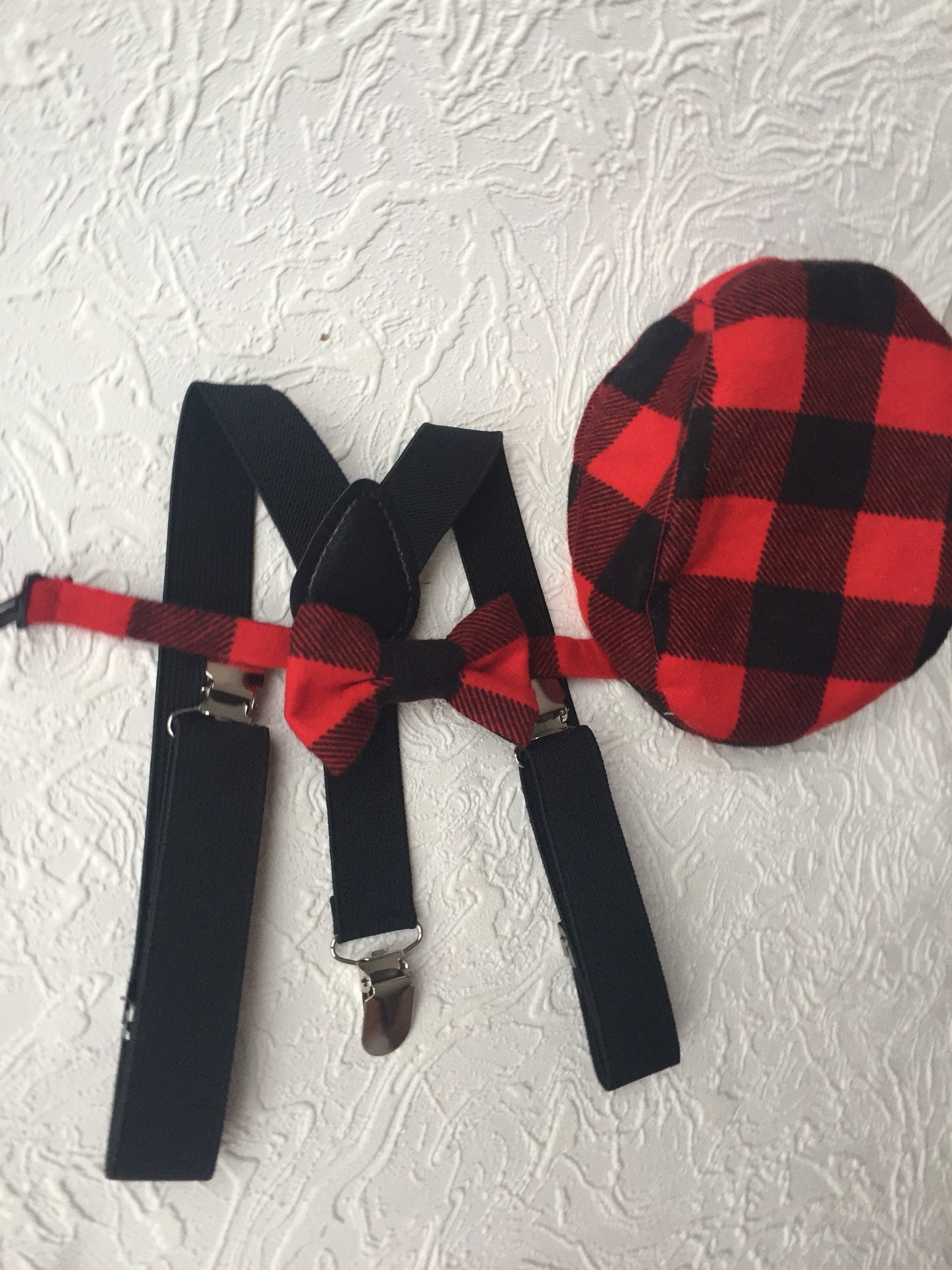 Cake Smash Outfit Boy Girl Buffalo Plaid Set or Buy the Piece Diaper Cover Bow Tie Suspenders Boys First 1st Birthday Lumberjack Photoshoot