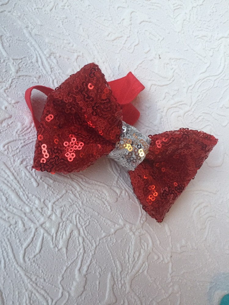 Valentine’s Day Bow, Valentine’s Day Clip, Valentine’s Day Hair Clip, Valentine’s Day Headband, Sequins Bow, Valentine’s Day
