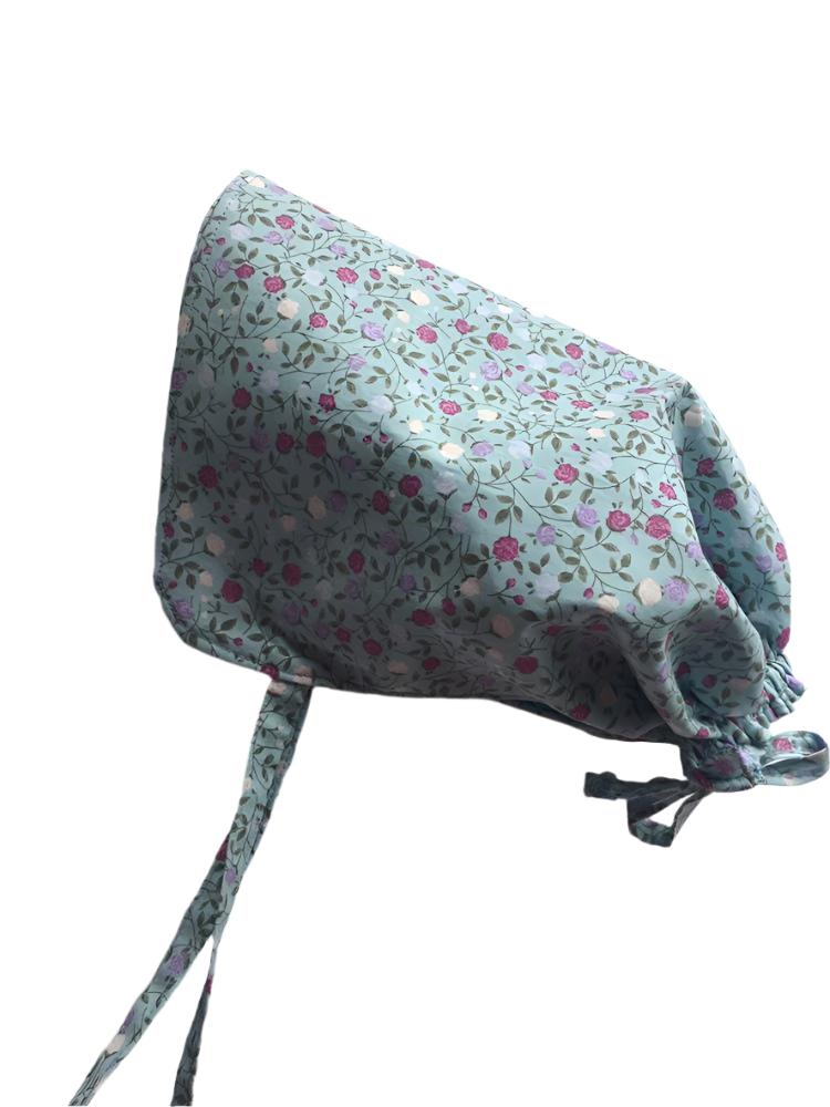 Blue rose cotton bonnet