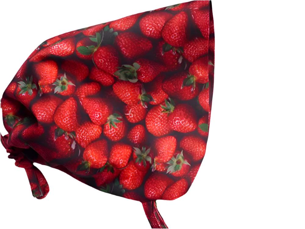 strawberry, reversible baby sun bonnet