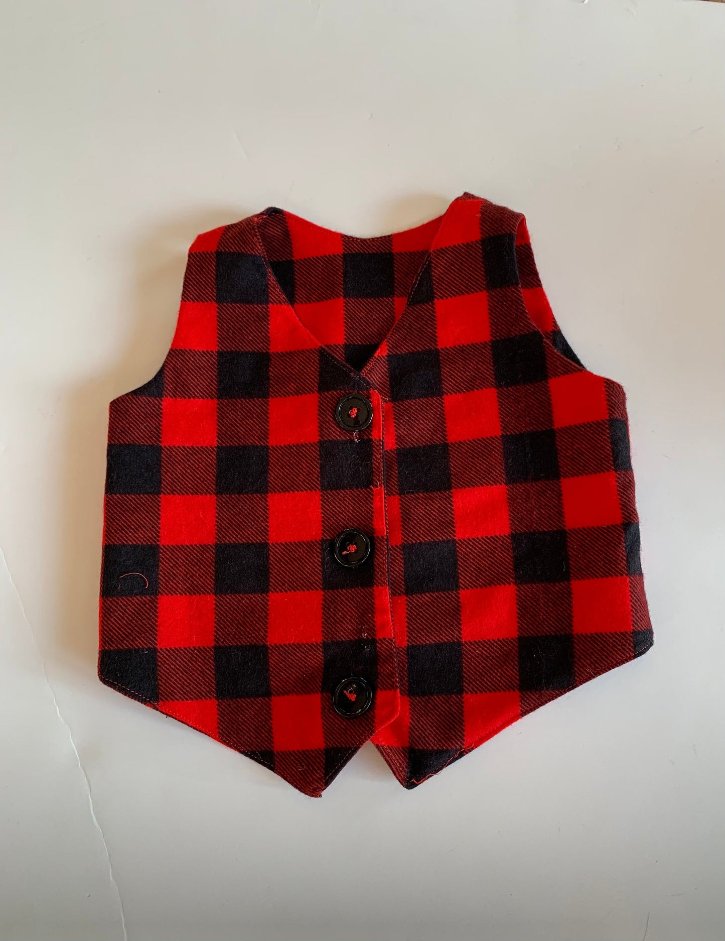 Buffalo plaid vest // kids vest // toddler vest // plaid vest // flannel vest // kids vest // flannel kids vest // boys plaid vest