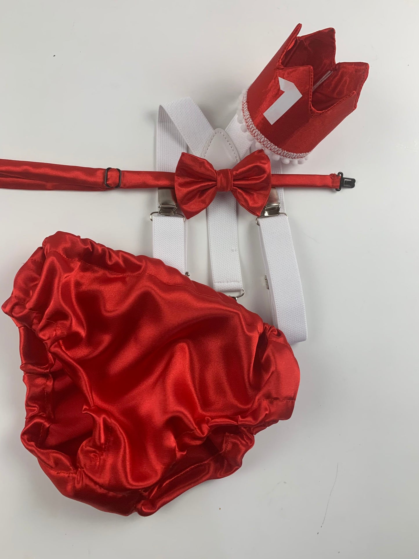 1st Birthday boy cake smash bow tie suspenders outfit 12 mo Red White LOVE Valentine day Bow, bloomers, shorts,diaper cover