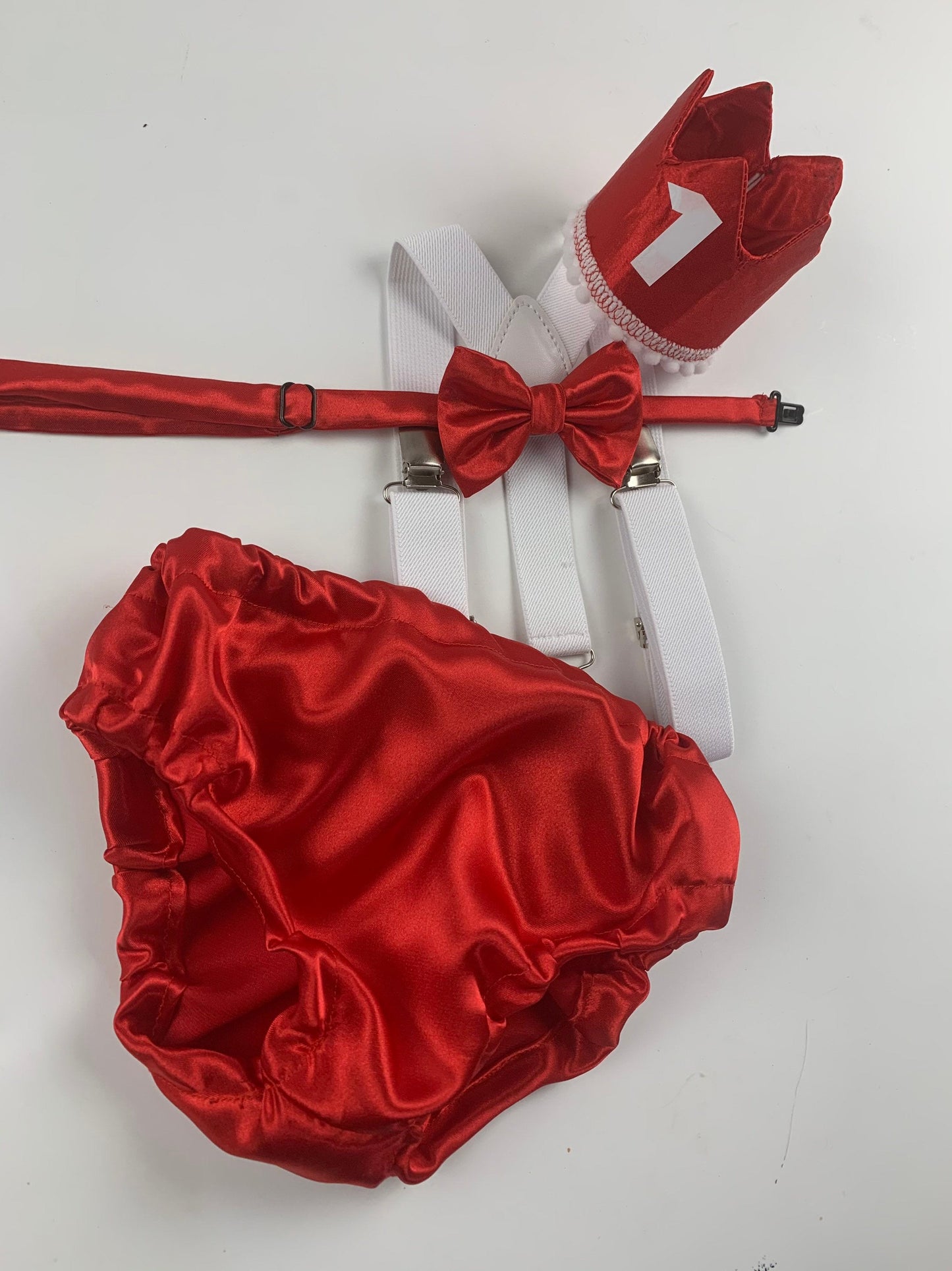1st Birthday boy cake smash bow tie suspenders outfit 12 mo Red White LOVE Valentine day Bow, bloomers, shorts,diaper cover
