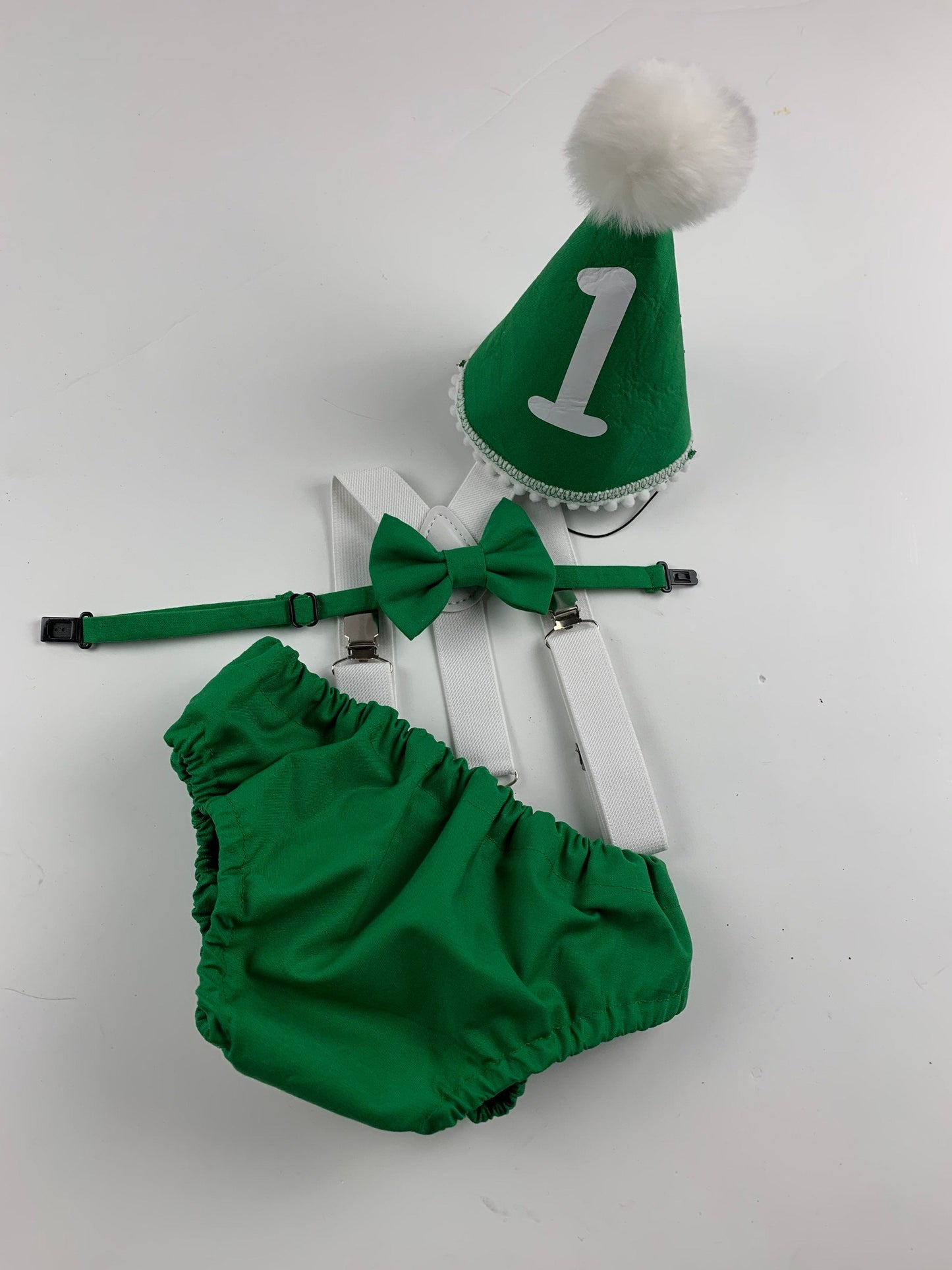 Baby Boy Green Cake Smash Outfit -- Baby Boy First Birthday Outfit Green