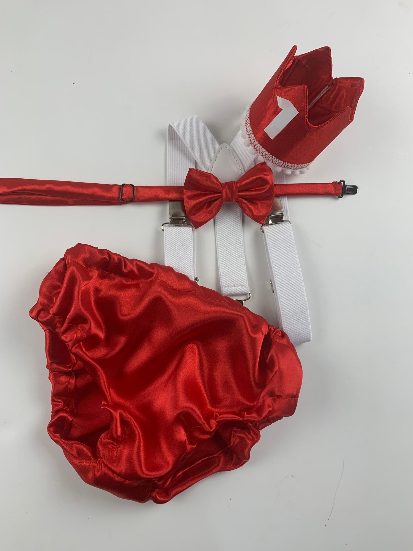 1st Birthday boy cake smash bow tie suspenders outfit 12 mo Red White LOVE Valentine day Bow, bloomers, shorts,diaper cover
