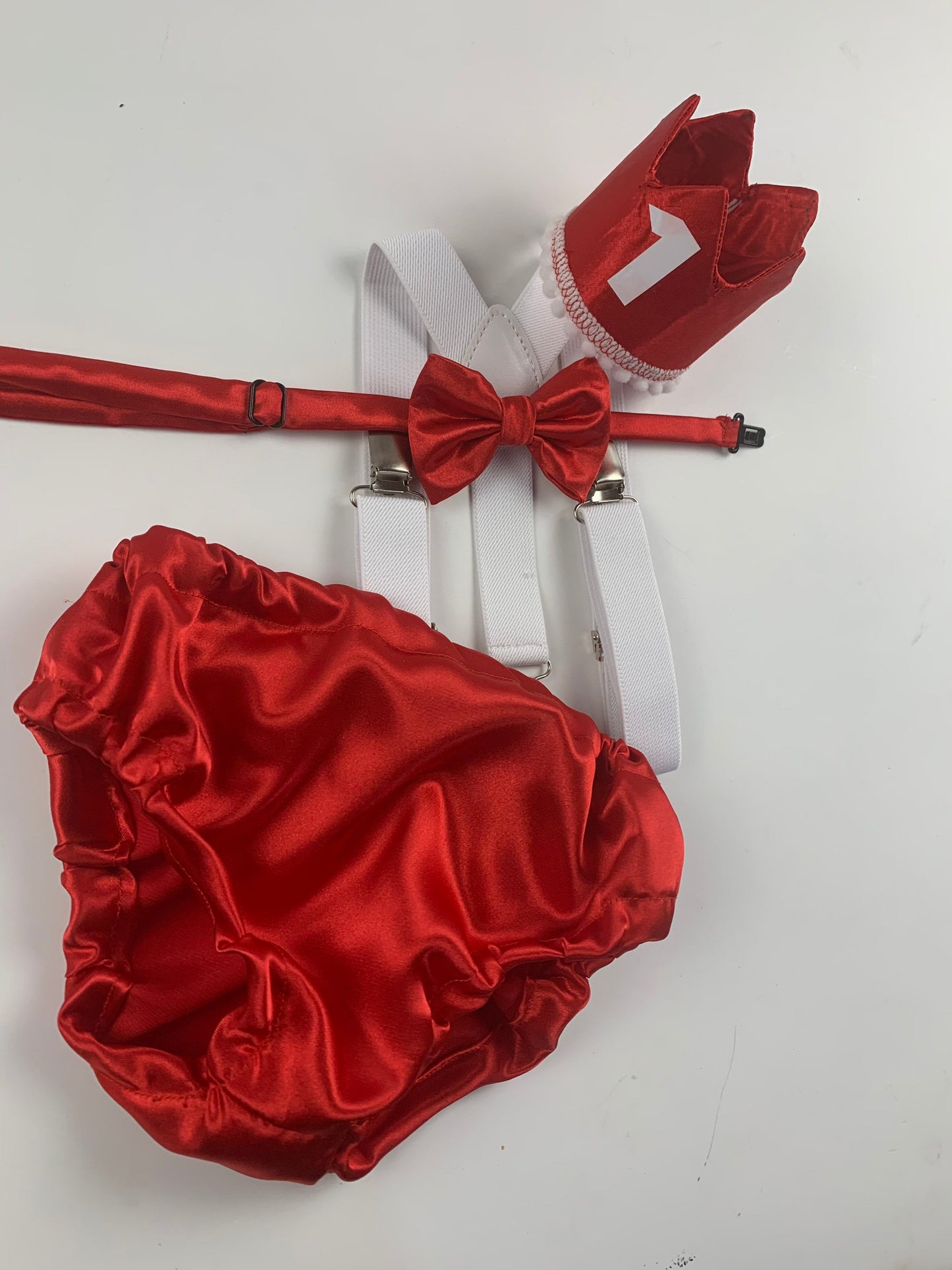 1st Birthday boy cake smash bow tie suspenders outfit 12 mo Red White LOVE Valentine day Bow, bloomers, shorts,diaper cover
