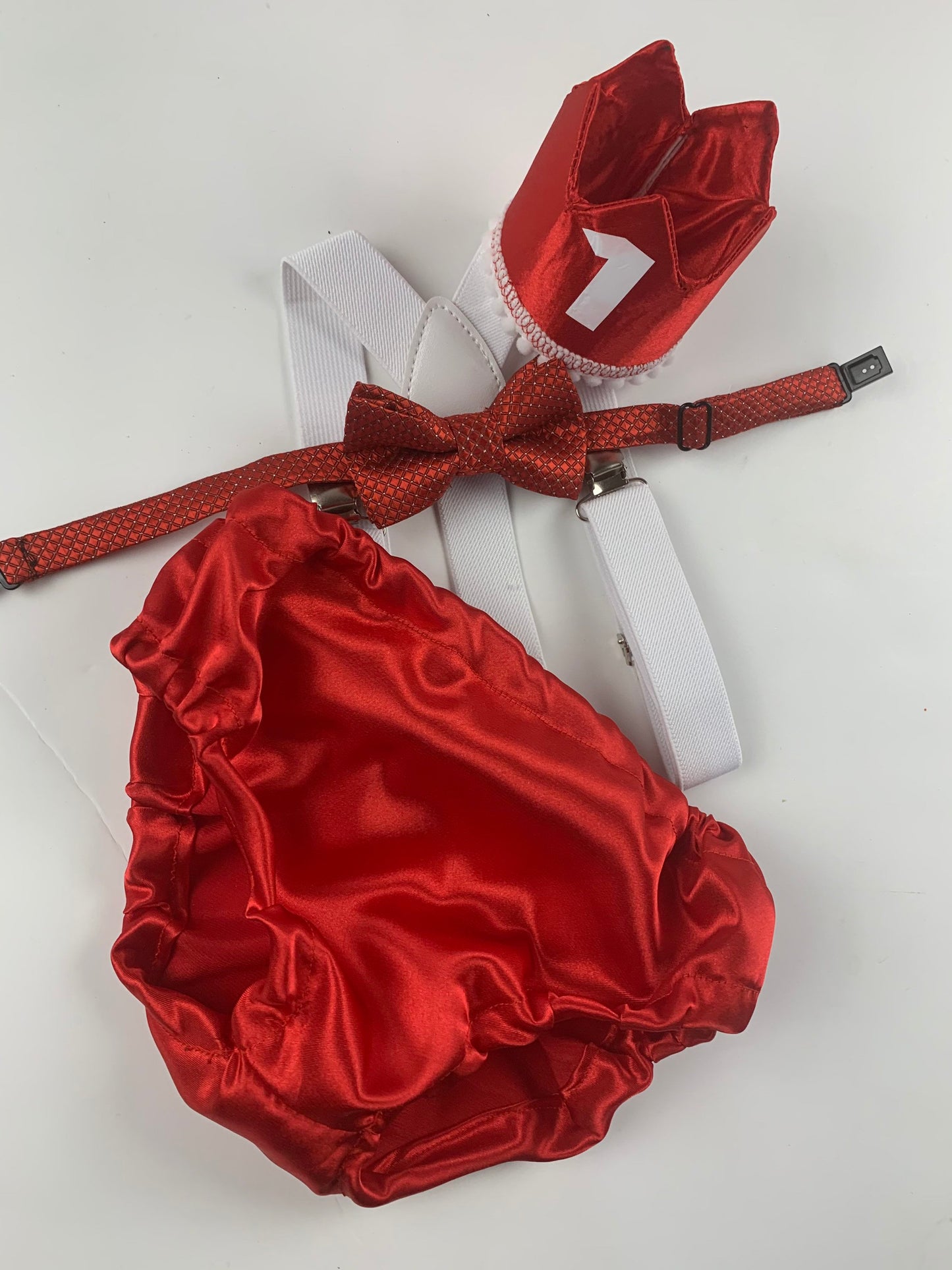 1st Birthday boy cake smash bow tie suspenders outfit 12 mo Red White LOVE Valentine day Bow, bloomers, shorts,diaper cover