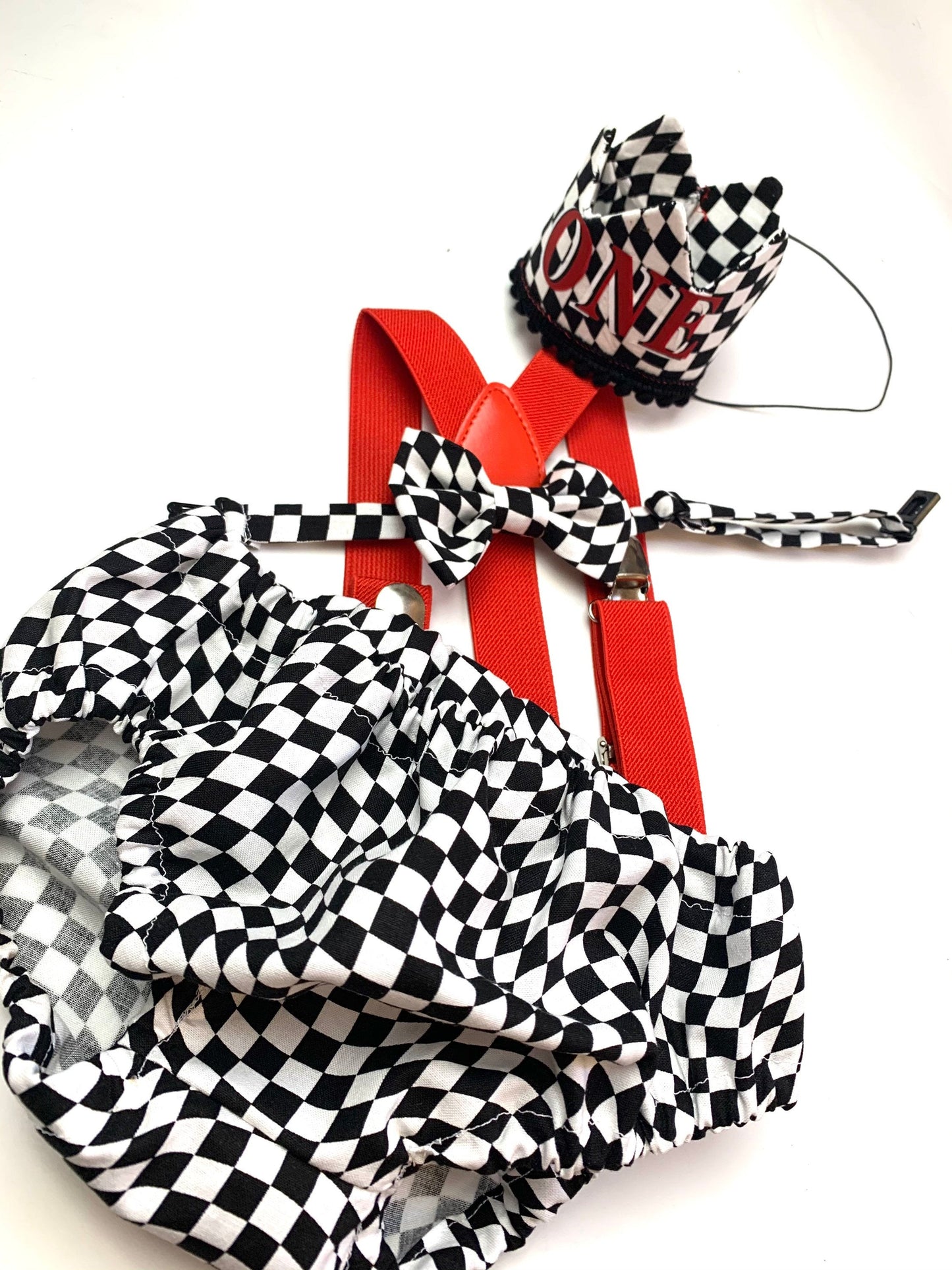 First Birthday Cake Smash Outfit Racing car Red Black yellow Car flames Diaper Cover bow Tie for Baby Boy racing cake smash