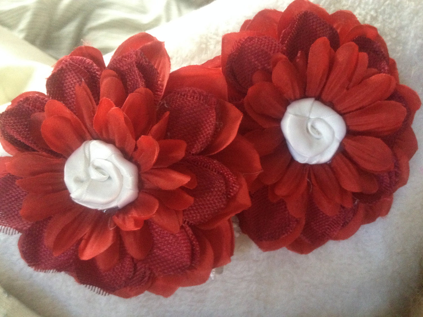 Red Christmas baby headband, rustic Christmas baby headband, red and white baby headband, fall baby headband, homey baby headband, flower