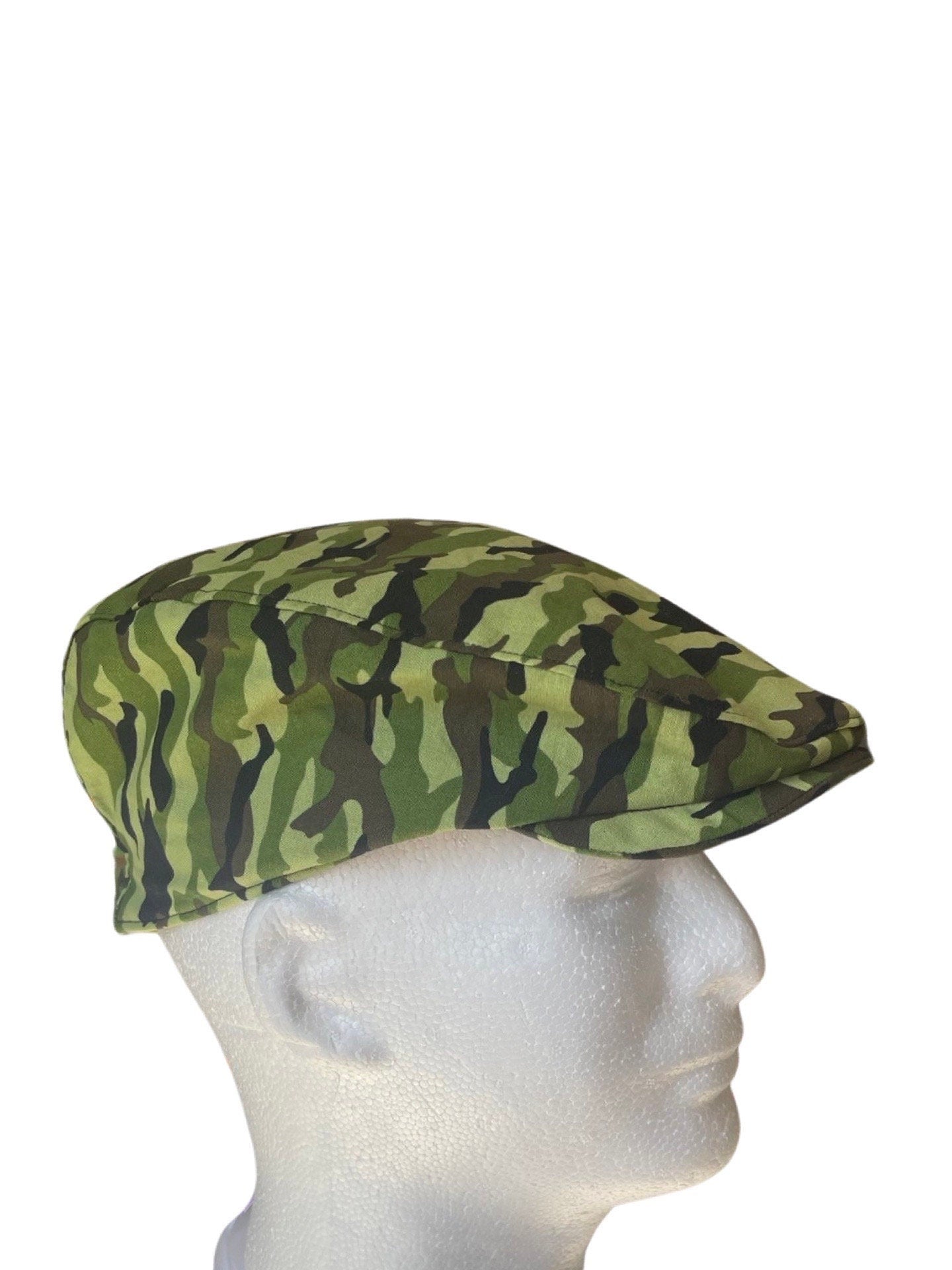 Camo Flat Cap, Camo Wedding Hat, Camo Newsboy Hat, Camouflage Mans Hat, Gray Brown Camo Ring Bearer Hat, Boy Camo Ivy Hat, Camo Jeff Hat