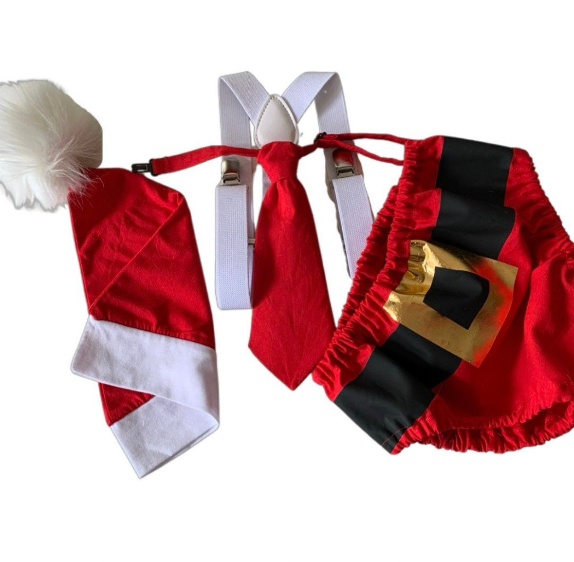 Christmas Santa cake smash outfit for 1st birthday party