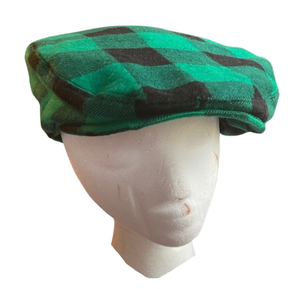 Green Buffalo Plaid Flat Cap