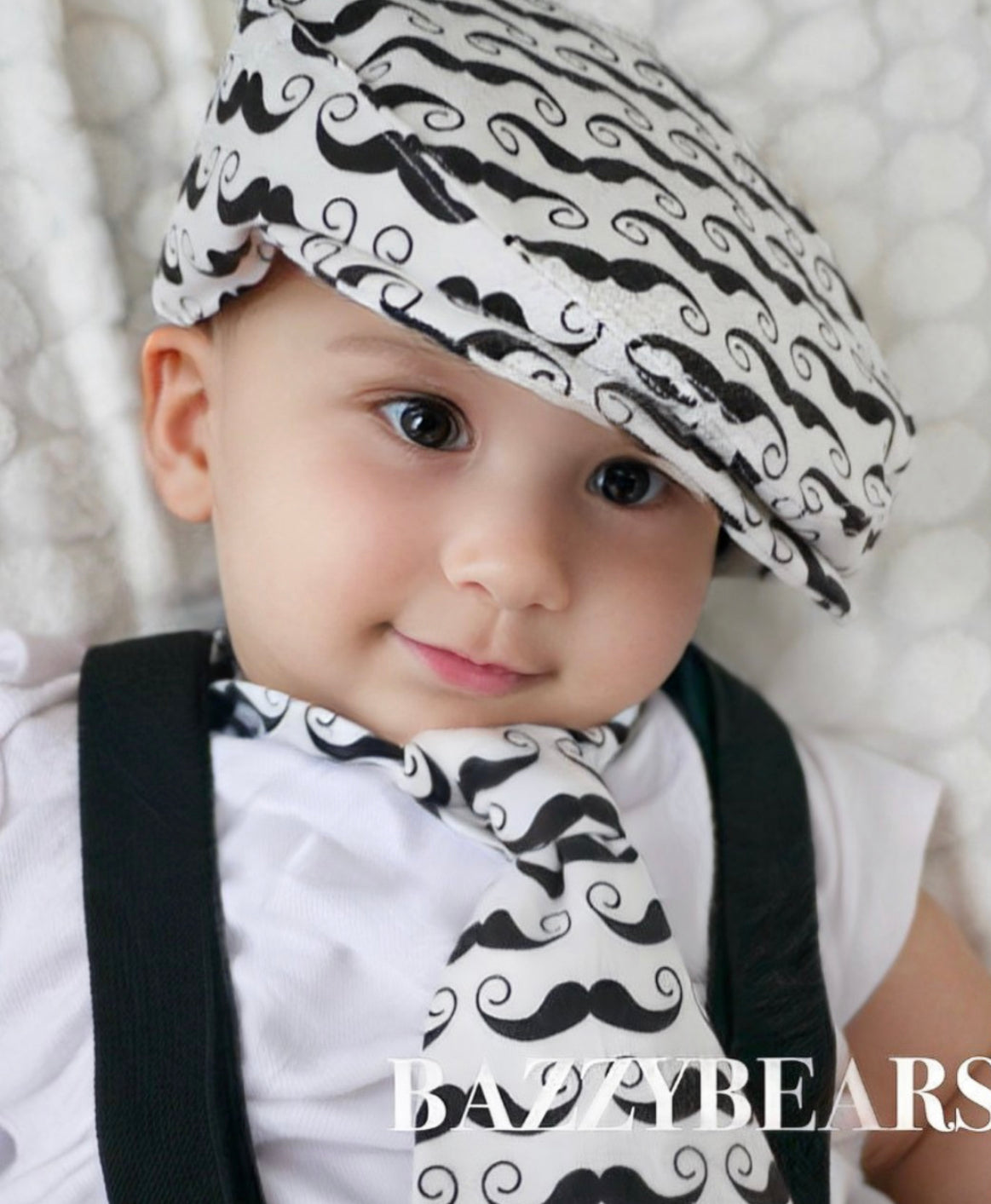 Moustache flat cap, mustache flat cap, little man hat