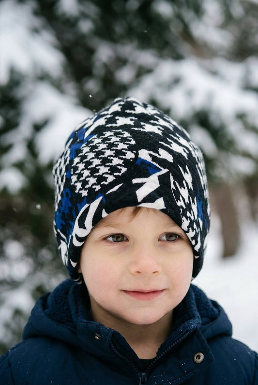 Beanie Hat. Slouchy beanie. Toddler beanie. Toque. Houndstooth hat