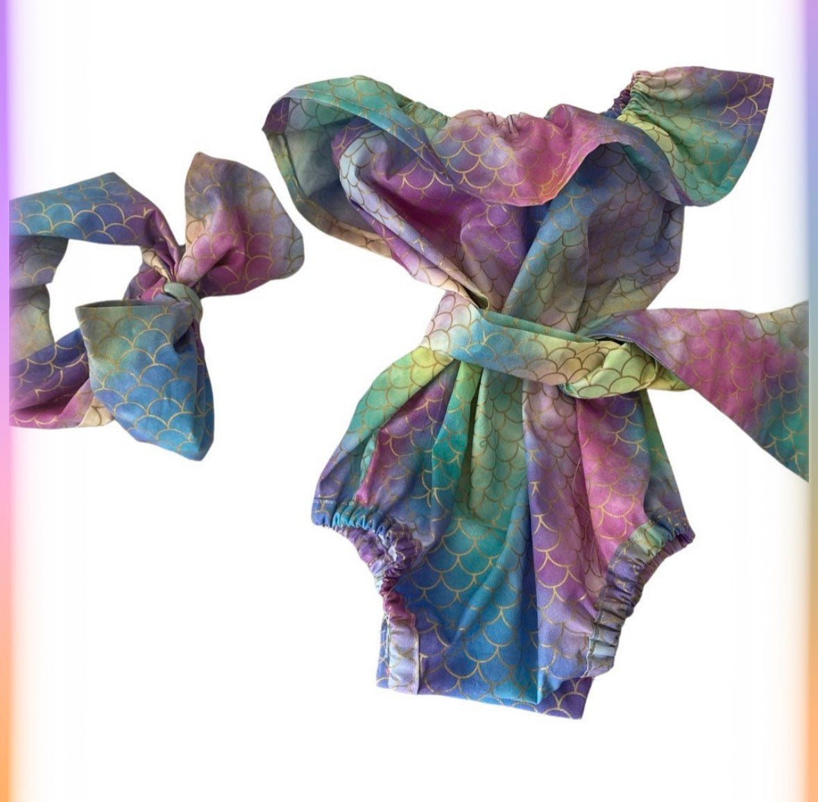 Mermaid romper for a First Birthday Outfit