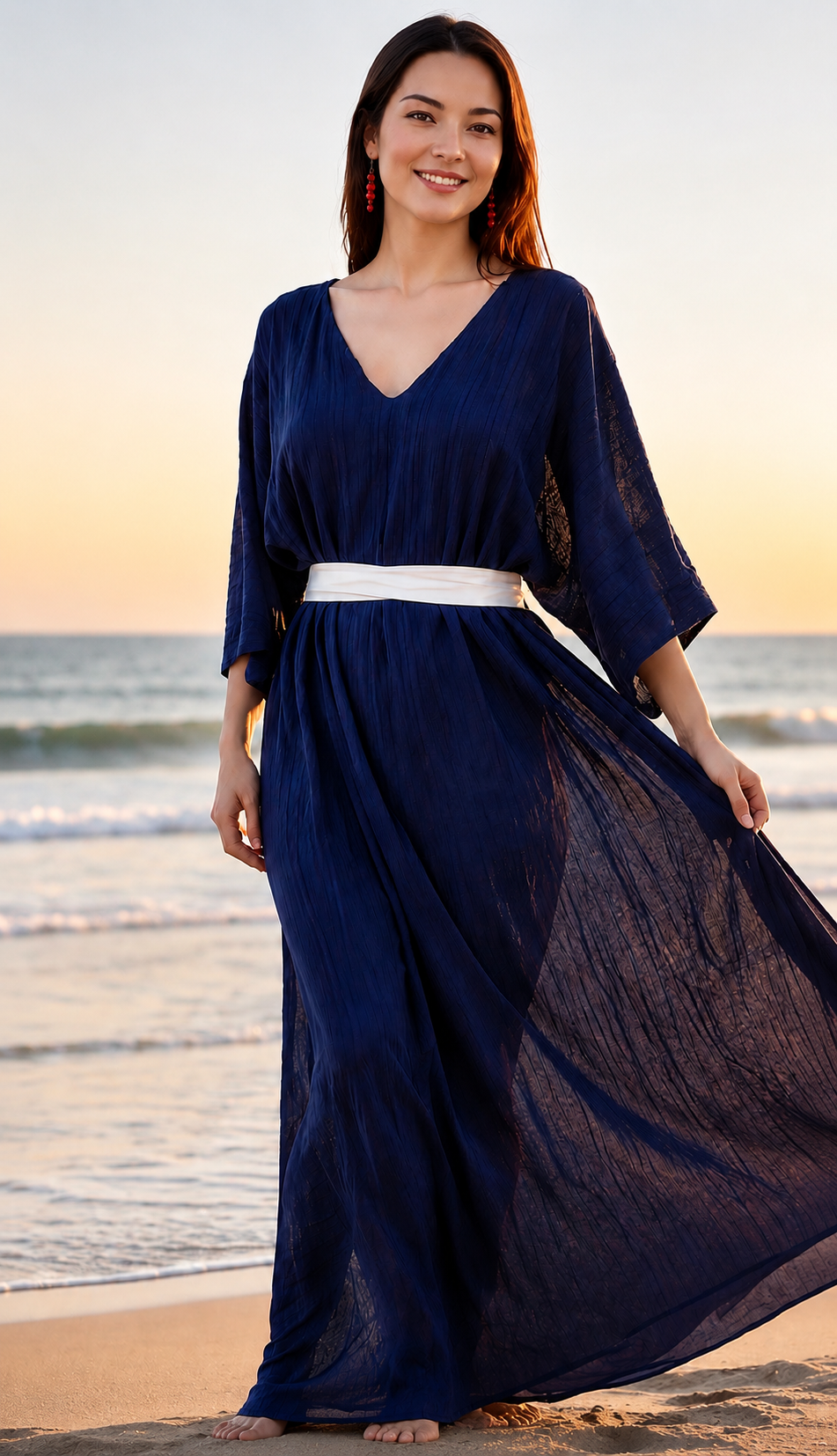 Womens crinkled Greek Chiton Maternity Dress