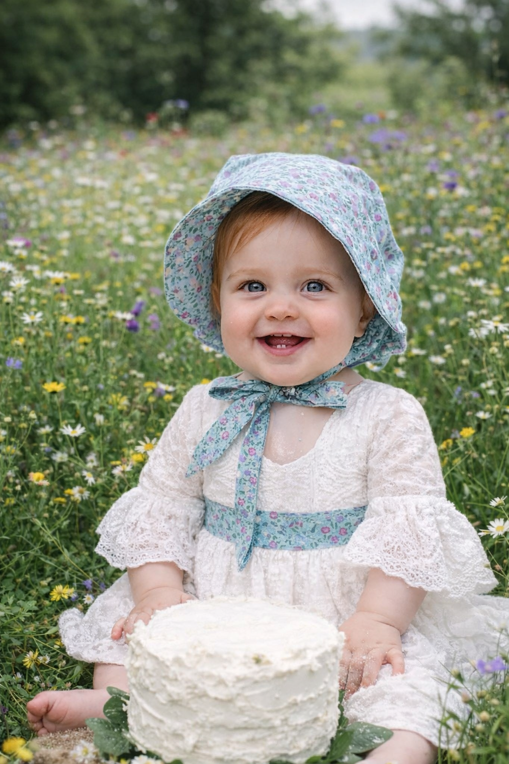 BLUE BELL flower Baby Bonnet and Sun Hat